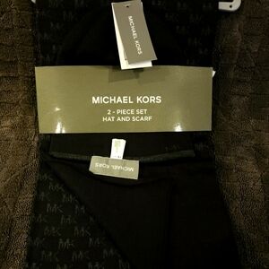Michael Kors Black Scarf/Hat Set for Men